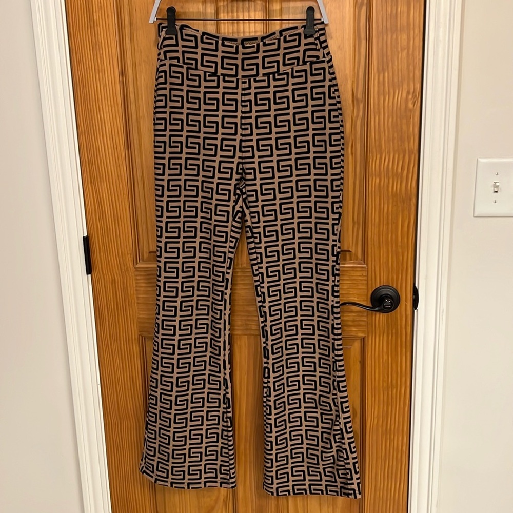Rozas flare geometric pattern pants L/XL.